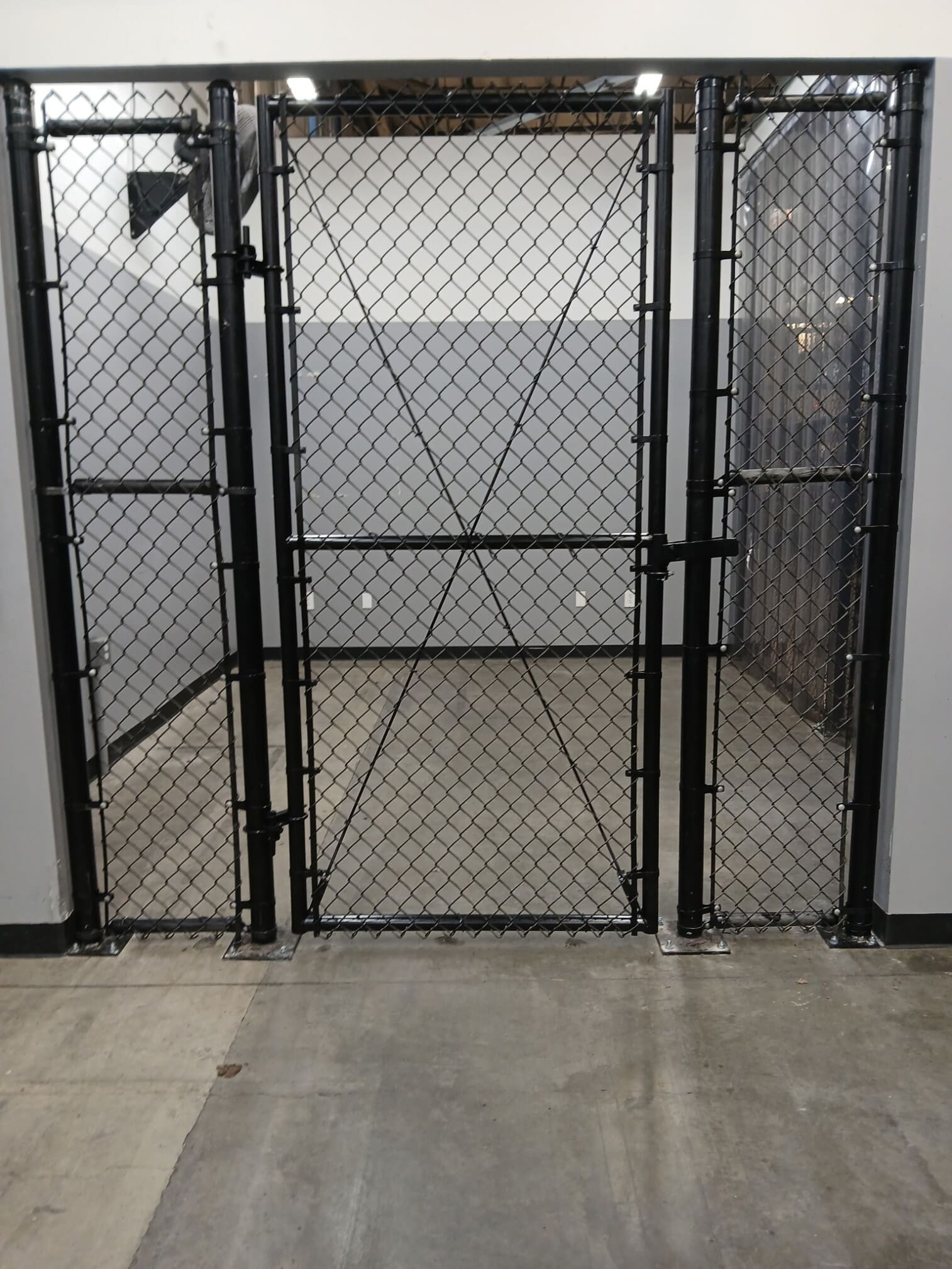 Fabricated interior black chain link gate